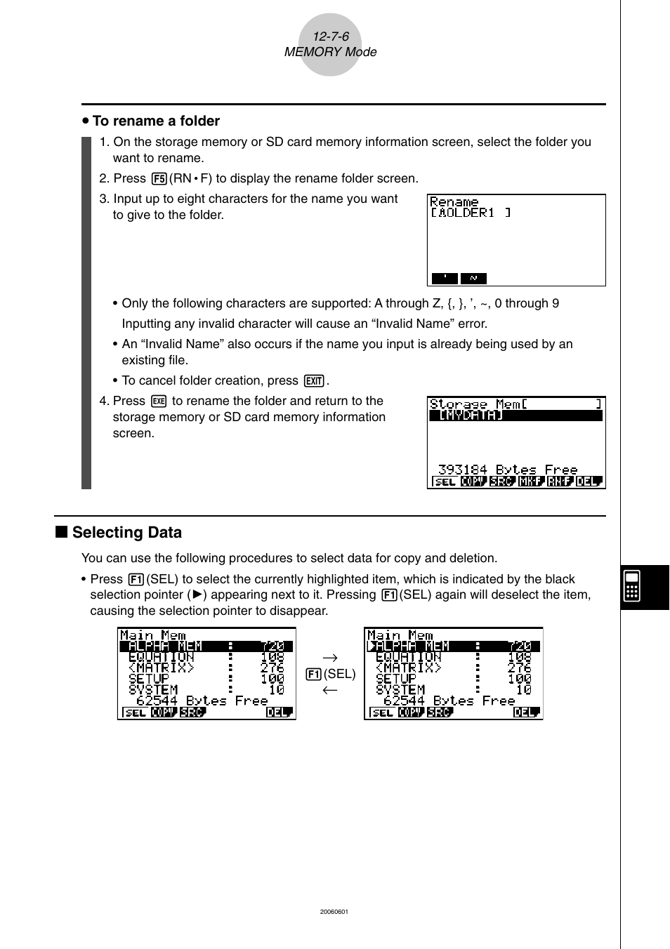 K selecting data | Casio fx-9860G SD User Manual | Page 559 / 596