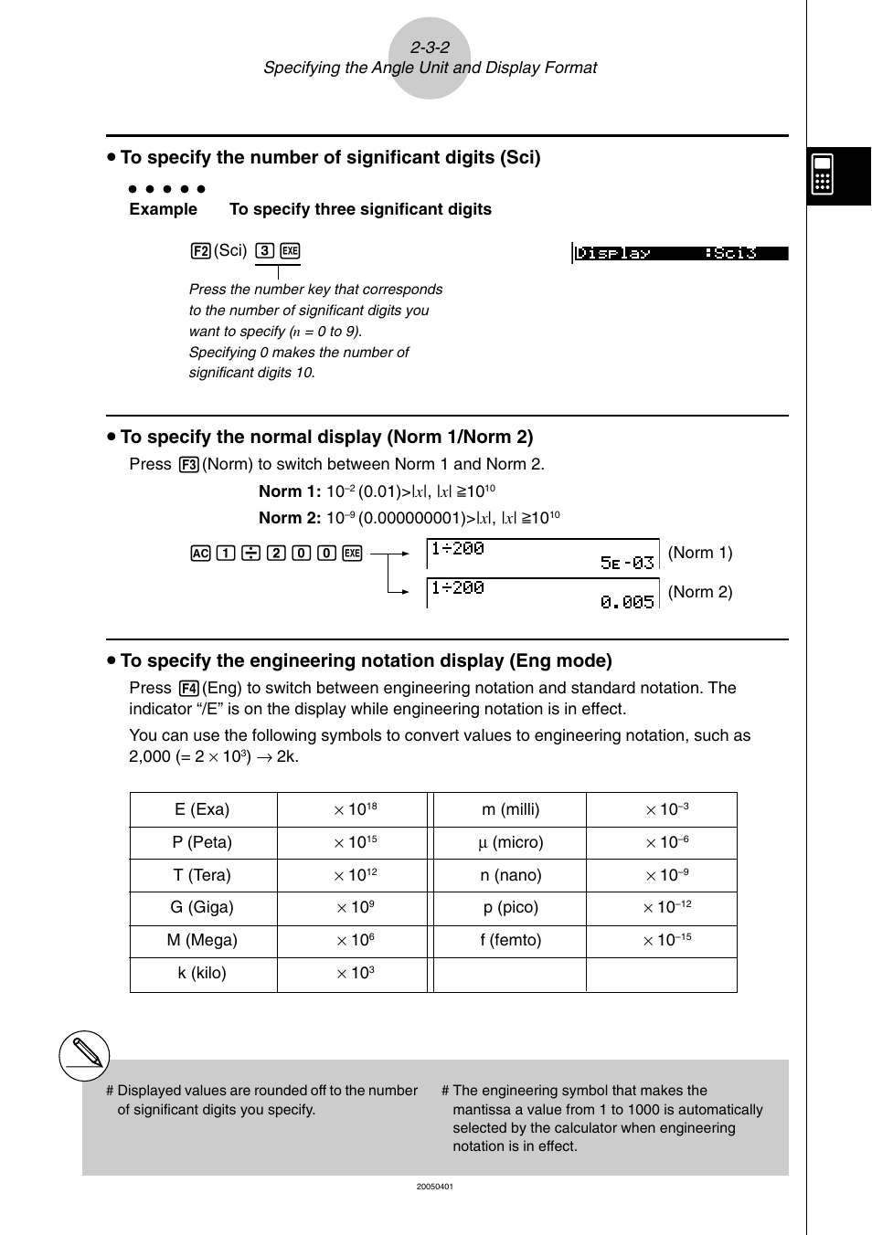 U to specify the normal display (norm 1/norm 2) | Casio fx-9860G SD User Manual | Page 82 / 596