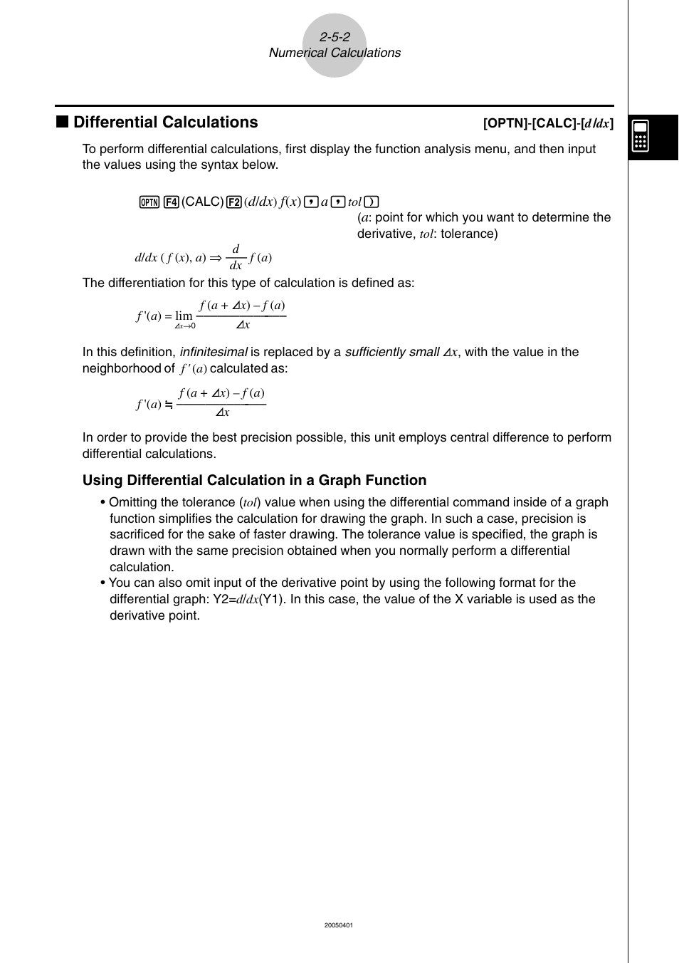 K differential calculations | Casio fx-9860G SD User Manual | Page 96 / 596