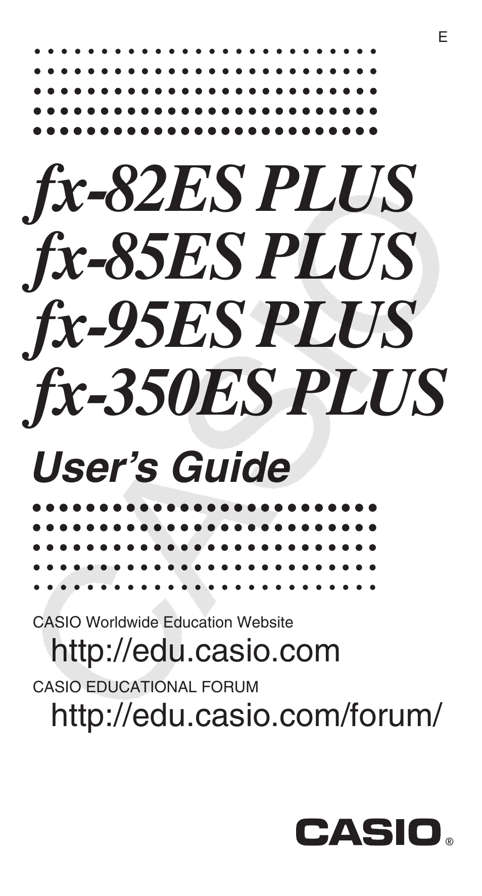 Casio FX-95ES PLUS  EN User Manual | 32 pages
