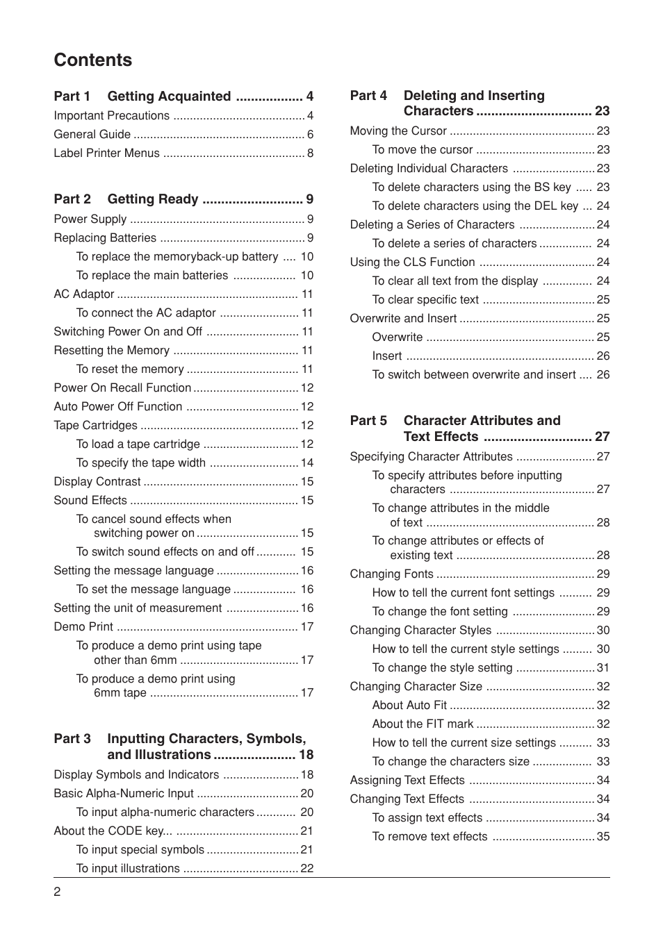 Casio KL-7000 User Manual | Page 3 / 81