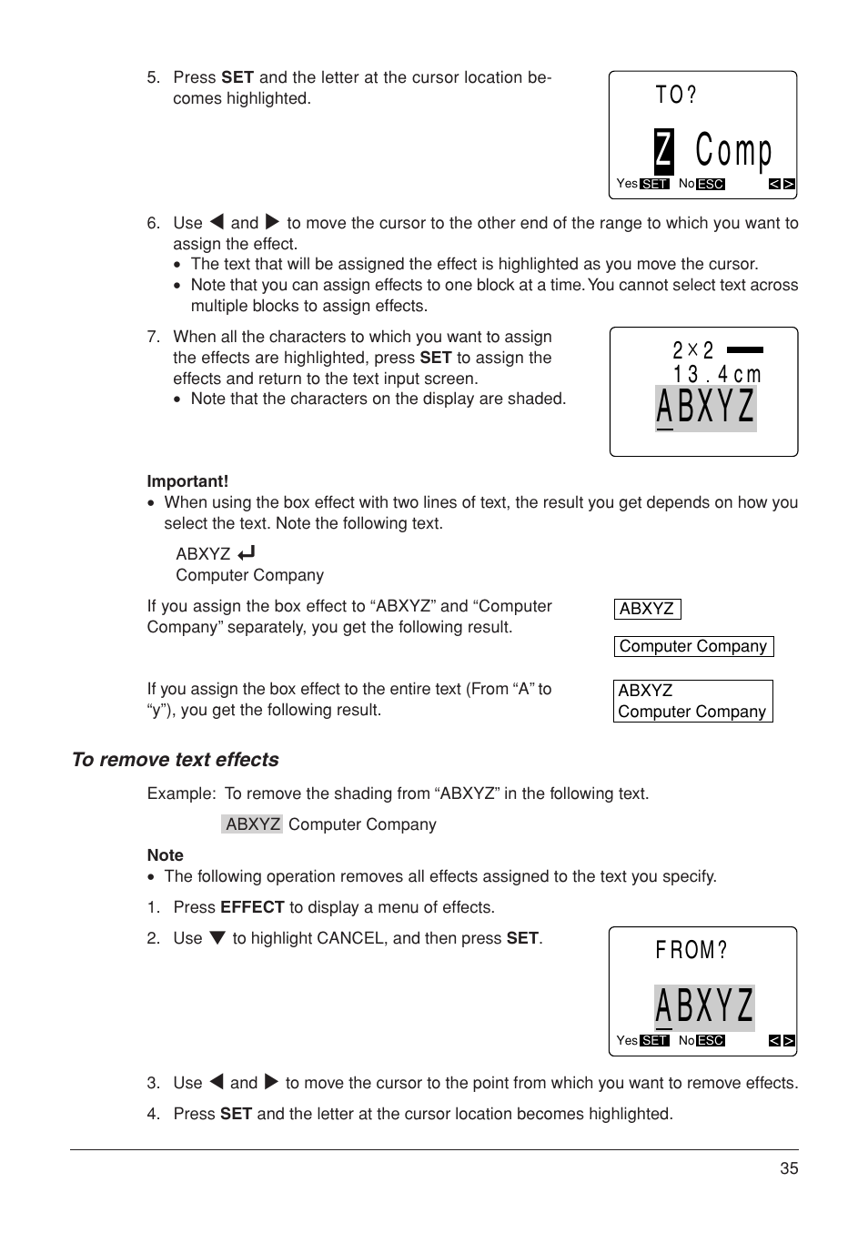 Ba xyz, Zcomp, 213 4cm | From | Casio KL-7000 User Manual | Page 36 / 81