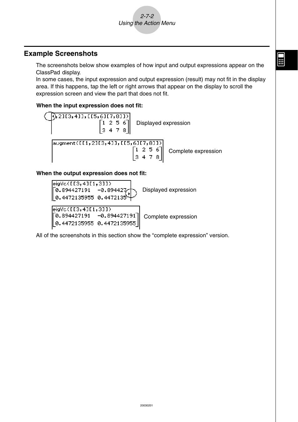 Example screenshots -7-2, Example screenshots | Casio ClassPad 300 User Manual | Page 130 / 670