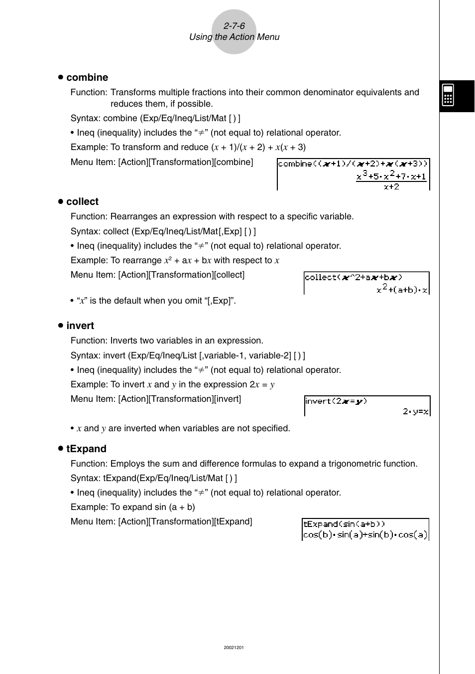 Casio ClassPad 300 User Manual | Page 134 / 670