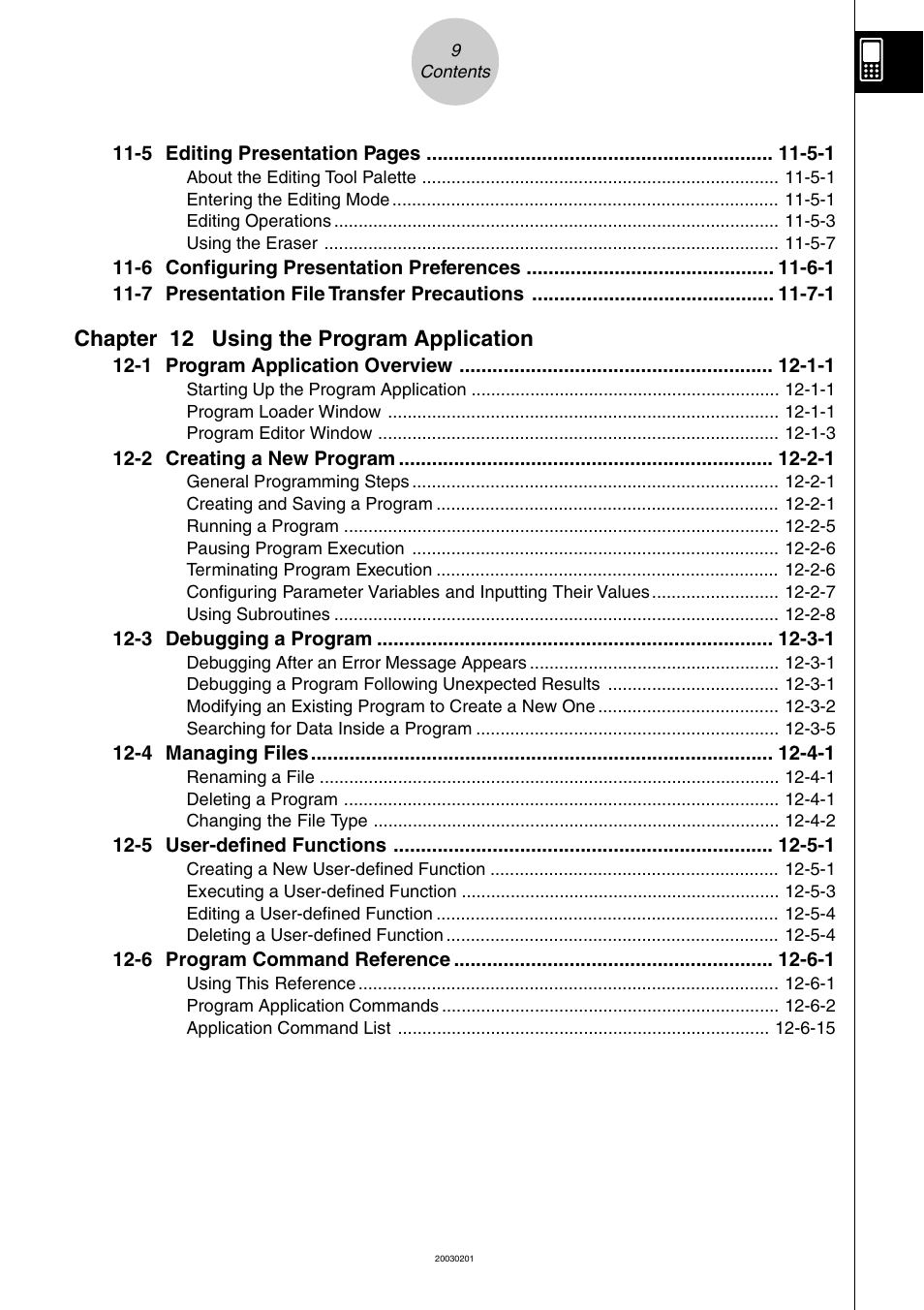 Chapter 12 using the program application | Casio ClassPad 300 User Manual | Page 20 / 670