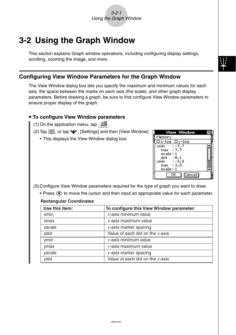 2 using the graph window, 2 using the graph window -2-1, Using the graph window | Casio ClassPad 300 User Manual | Page 202 / 670