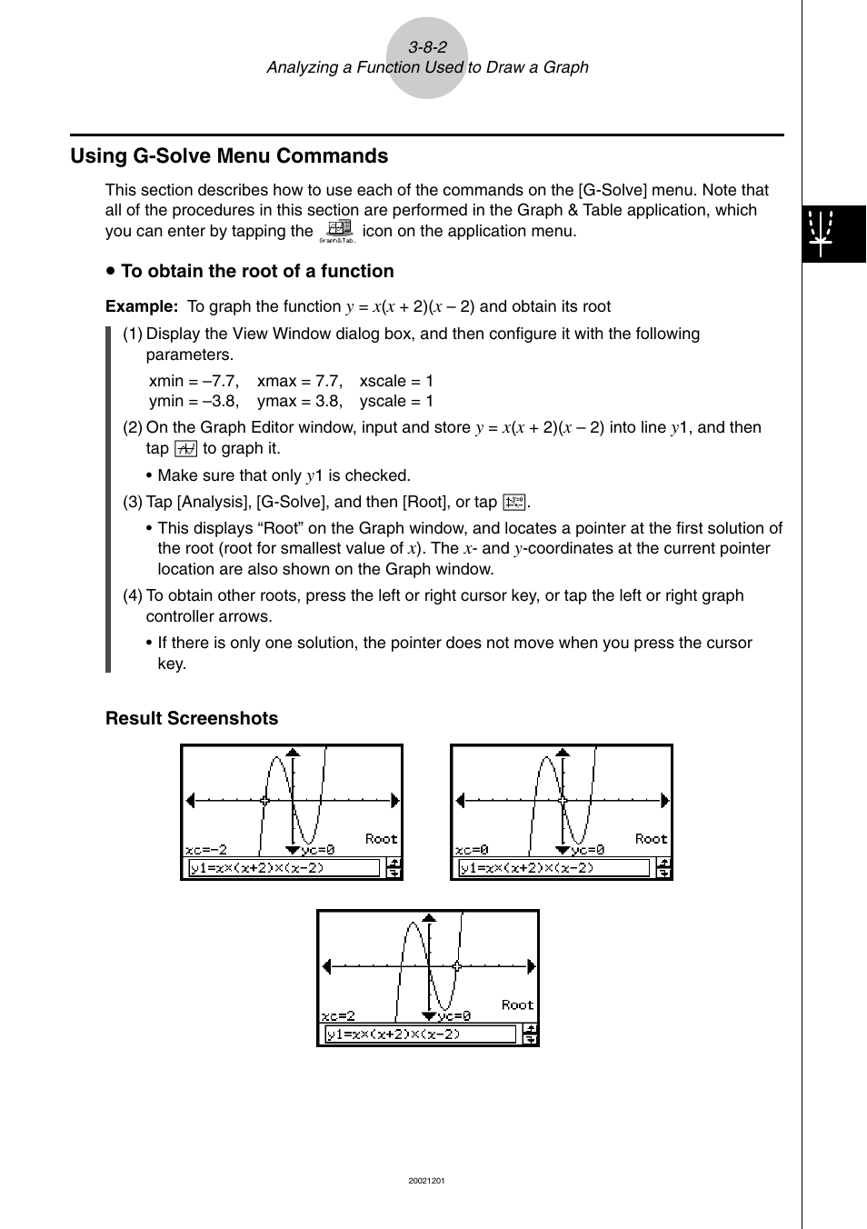 Using g-solve menu commands -8-2, Using g-solve menu commands | Casio ClassPad 300 User Manual | Page 254 / 670