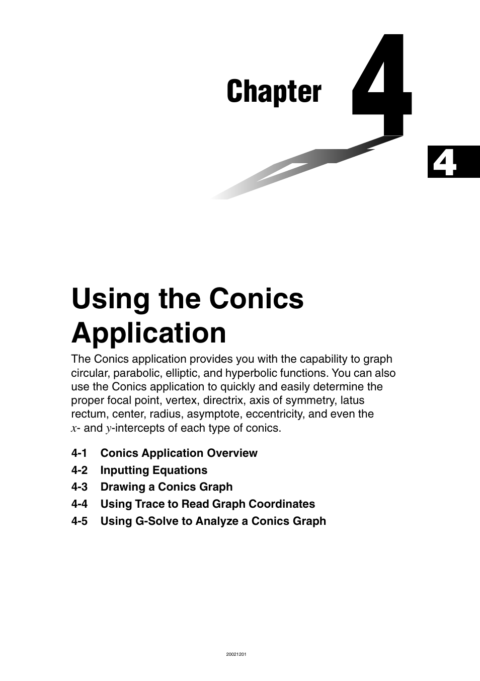 Chapter 4 using the conics application, Chapter, Using the conics application | Casio ClassPad 300 User Manual | Page 262 / 670