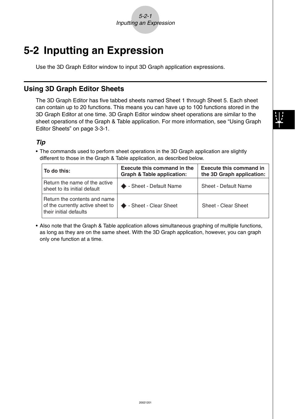 2 inputting an expression, 2 inputting an expression -2-1, Using 3d graph editor sheets -2-1 | Inputting an expression, Using 3d graph editor sheets | Casio ClassPad 300 User Manual | Page 289 / 670