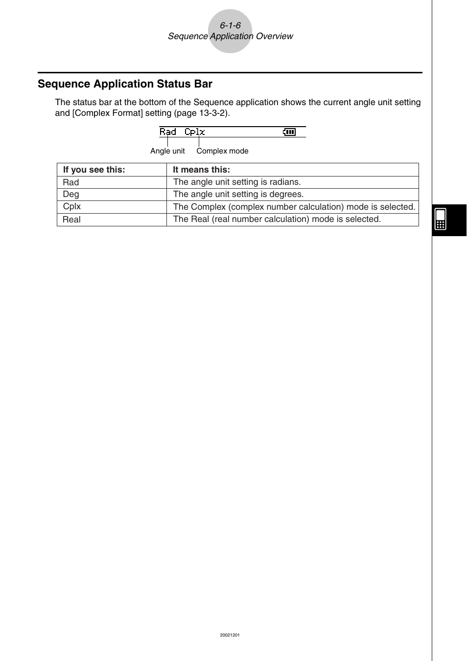 Sequence application status bar -1-6, Sequence application status bar | Casio ClassPad 300 User Manual | Page 305 / 670