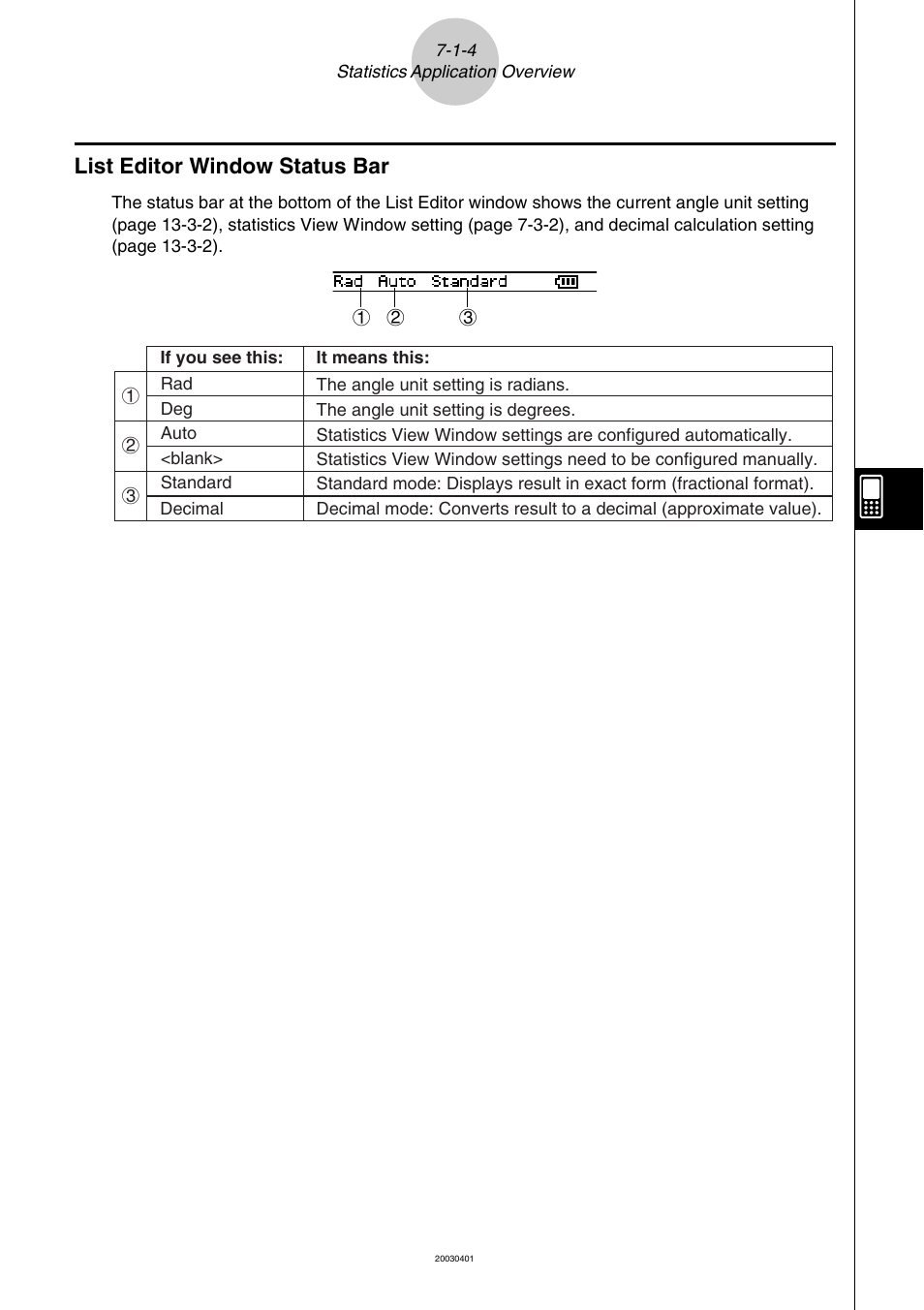 List editor window status bar -1-4, List editor window status bar | Casio ClassPad 300 User Manual | Page 318 / 670