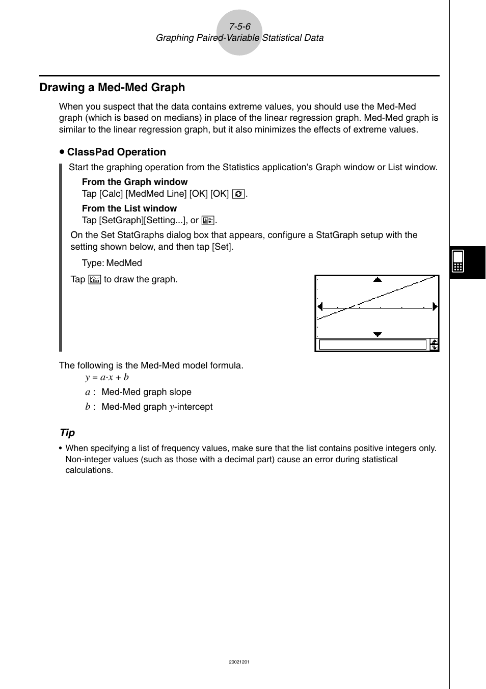 Drawing a med-med graph -5-6, Drawing a med-med graph | Casio ClassPad 300 User Manual | Page 341 / 670