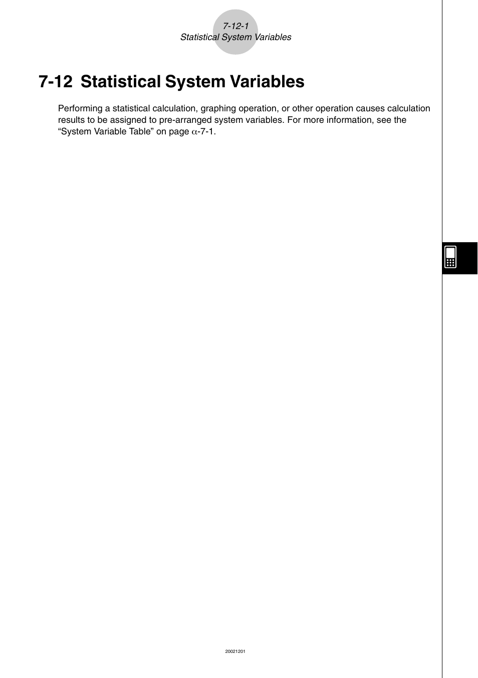 12 statistical system variables, 12 statistical system variables -12-1 | Casio ClassPad 300 User Manual | Page 390 / 670