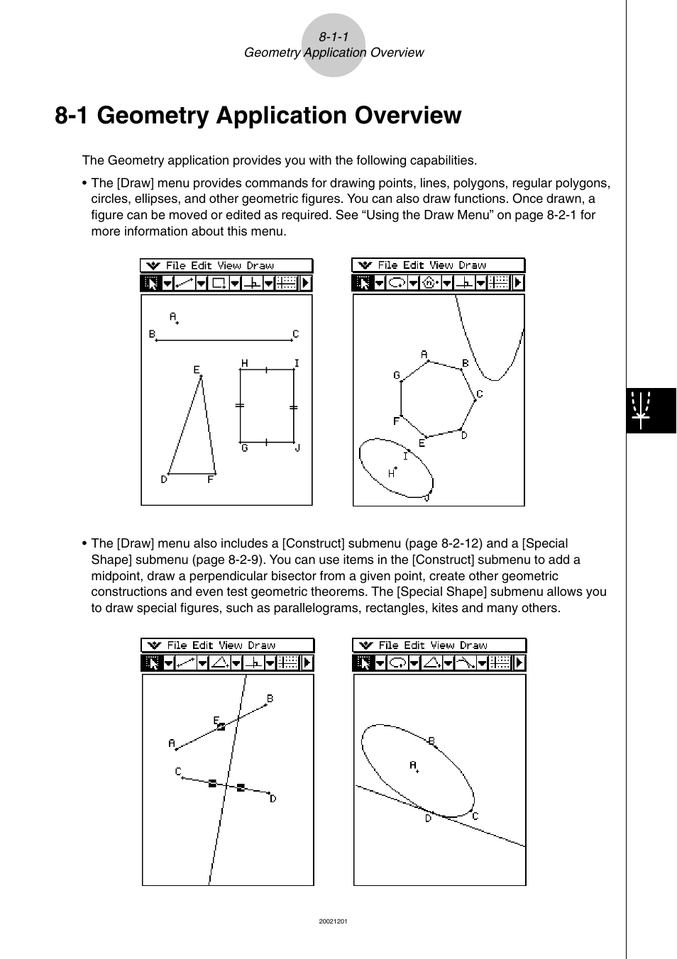 1 geometry application overview, 1 geometry application overview -1-1, Geometry application overview | Casio ClassPad 300 User Manual | Page 392 / 670