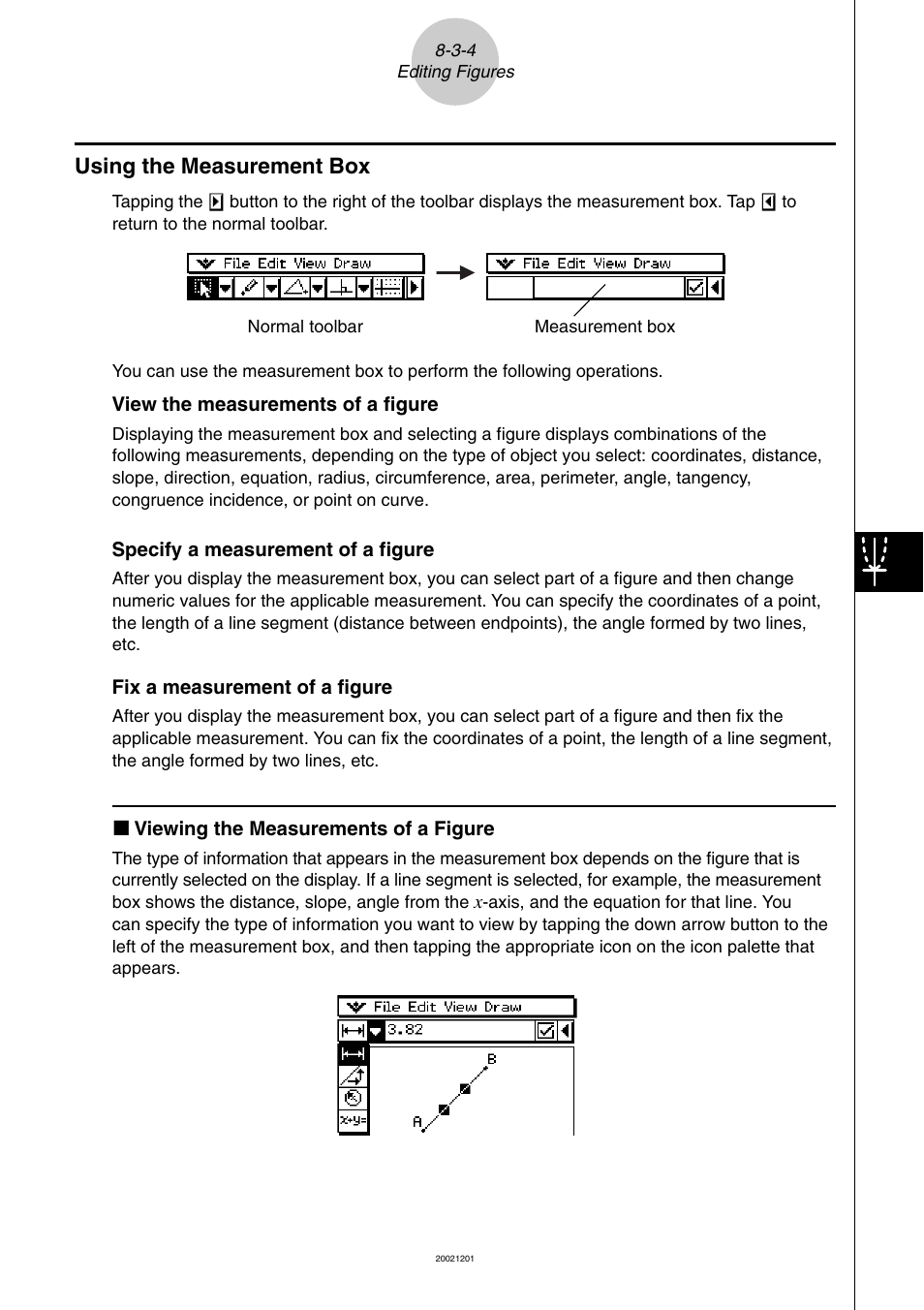 Using the measurement box -3-4, Using the measurement box | Casio ClassPad 300 User Manual | Page 426 / 670