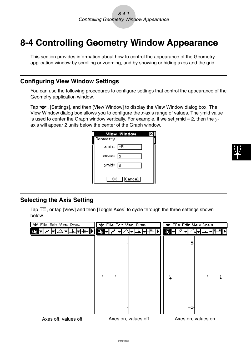 4 controlling geometry window appearance, 4 controlling geometry window appearance -4-1, Controlling geometry window appearance | Casio ClassPad 300 User Manual | Page 432 / 670