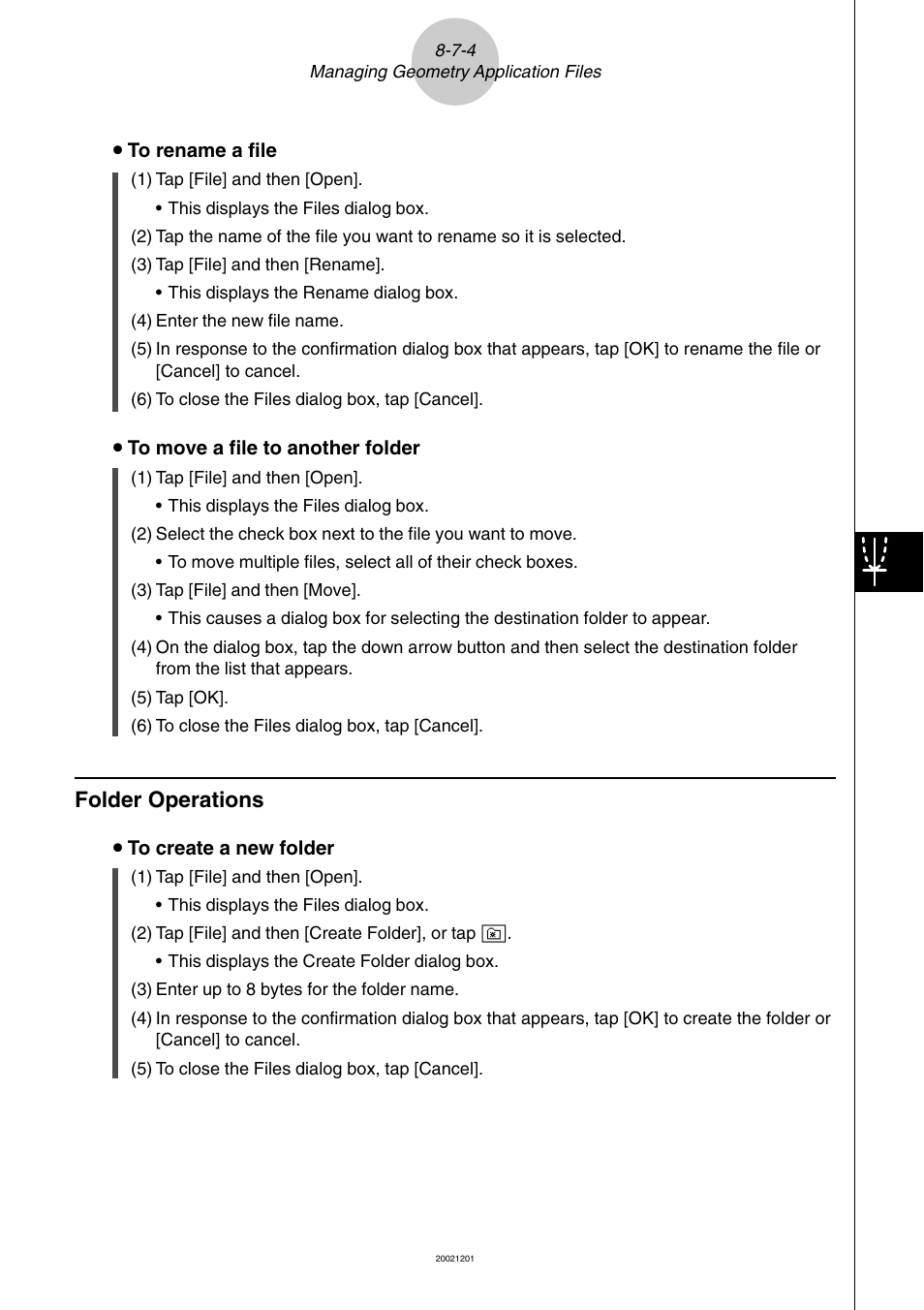 Folder operations -7-4, Folder operations | Casio ClassPad 300 User Manual | Page 453 / 670