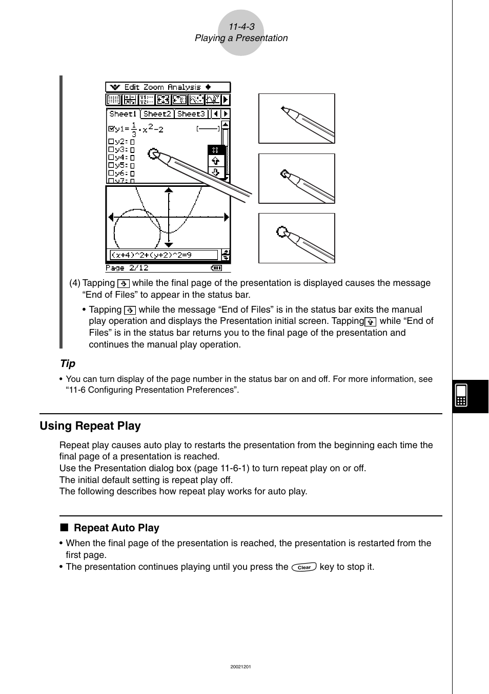 Using repeat play -4-3, Using repeat play | Casio ClassPad 300 User Manual | Page 497 / 670