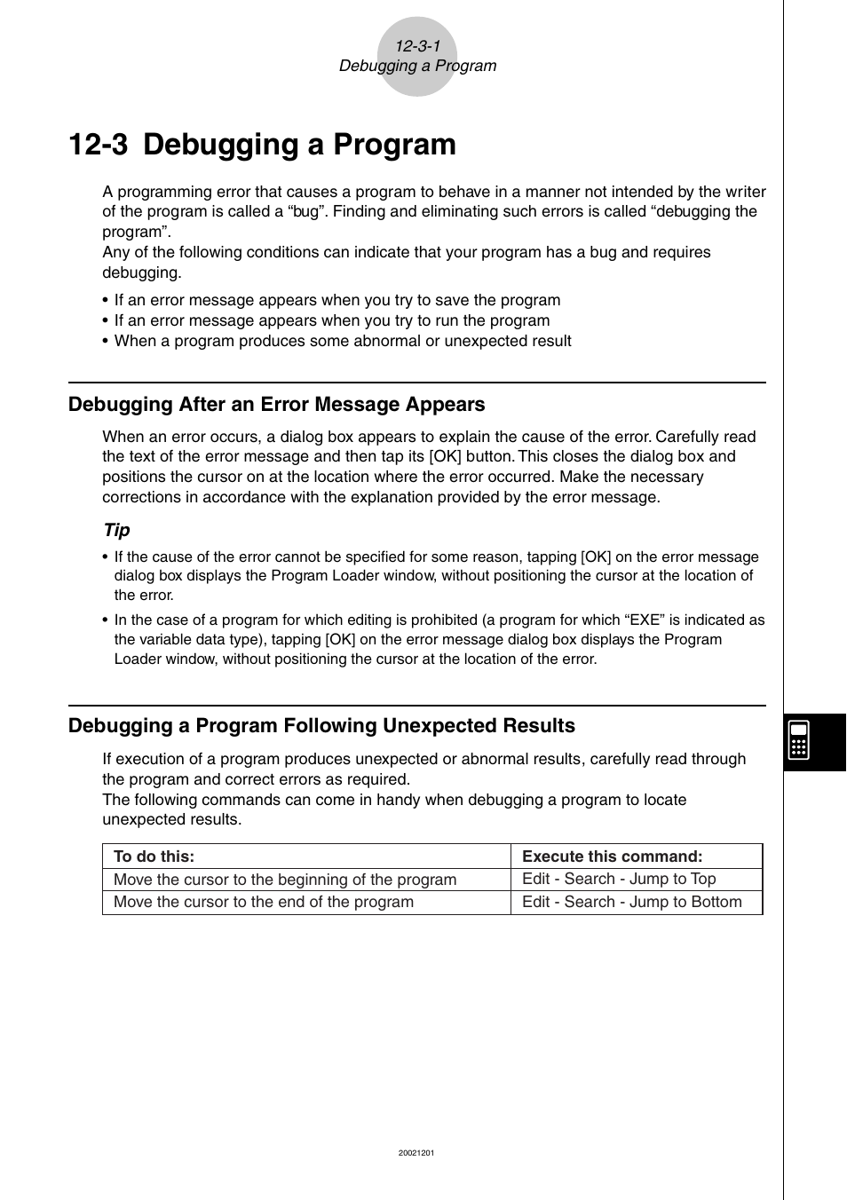 3 debugging a program, 3 debugging a program -3-1, Debugging a program | Casio ClassPad 300 User Manual | Page 525 / 670