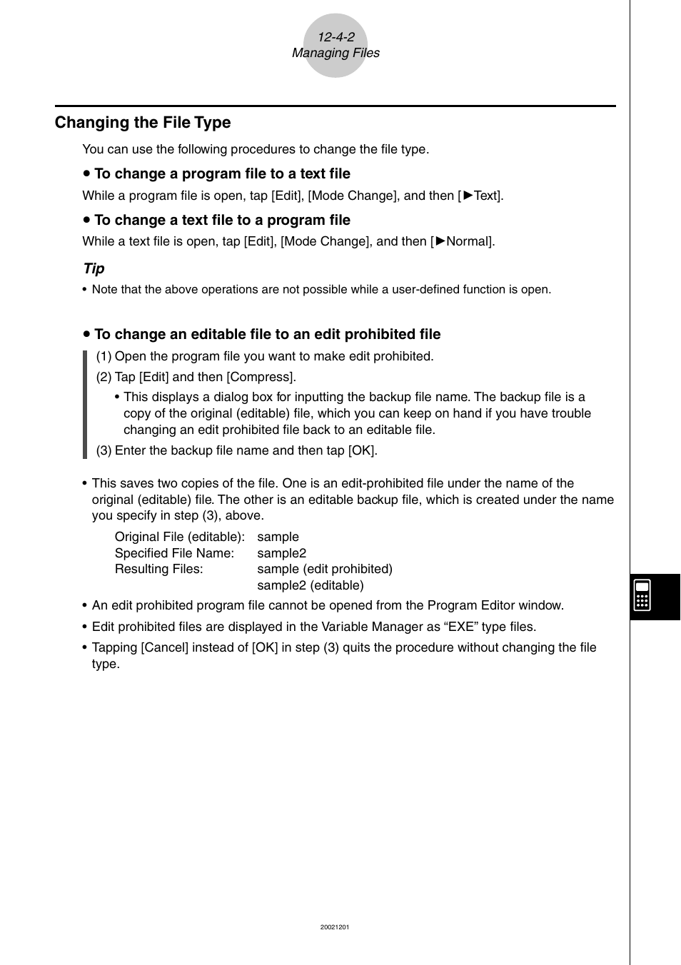 Changing the file type -4-2, Changing the file type | Casio ClassPad 300 User Manual | Page 531 / 670