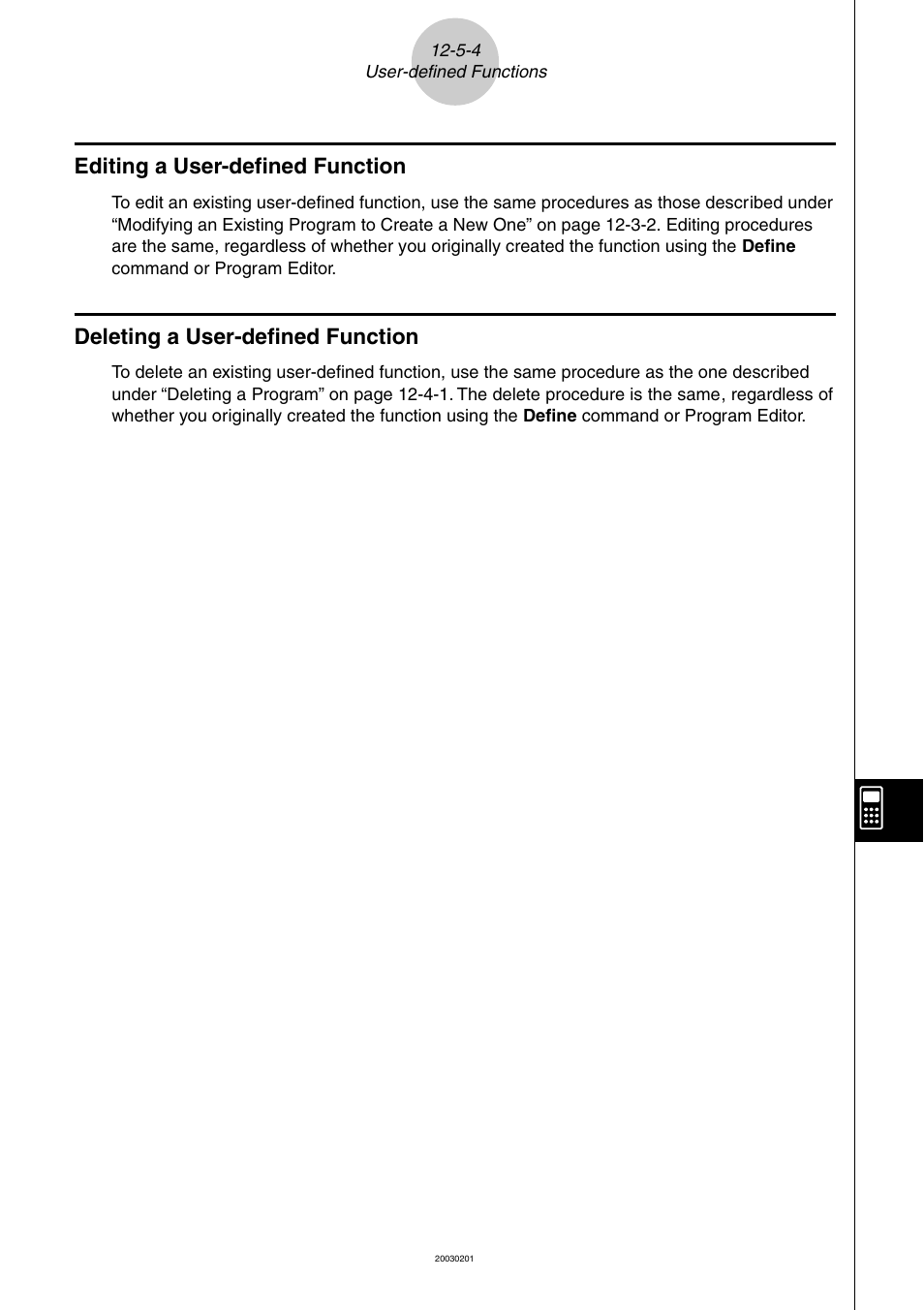 Editing a user-defined function, Deleting a user-defined function | Casio ClassPad 300 User Manual | Page 535 / 670