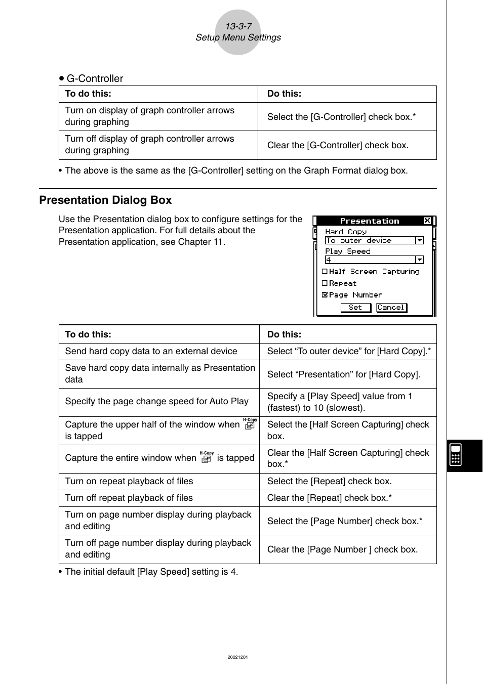 Presentation dialog box -3-7, Presentation dialog box | Casio ClassPad 300 User Manual | Page 598 / 670