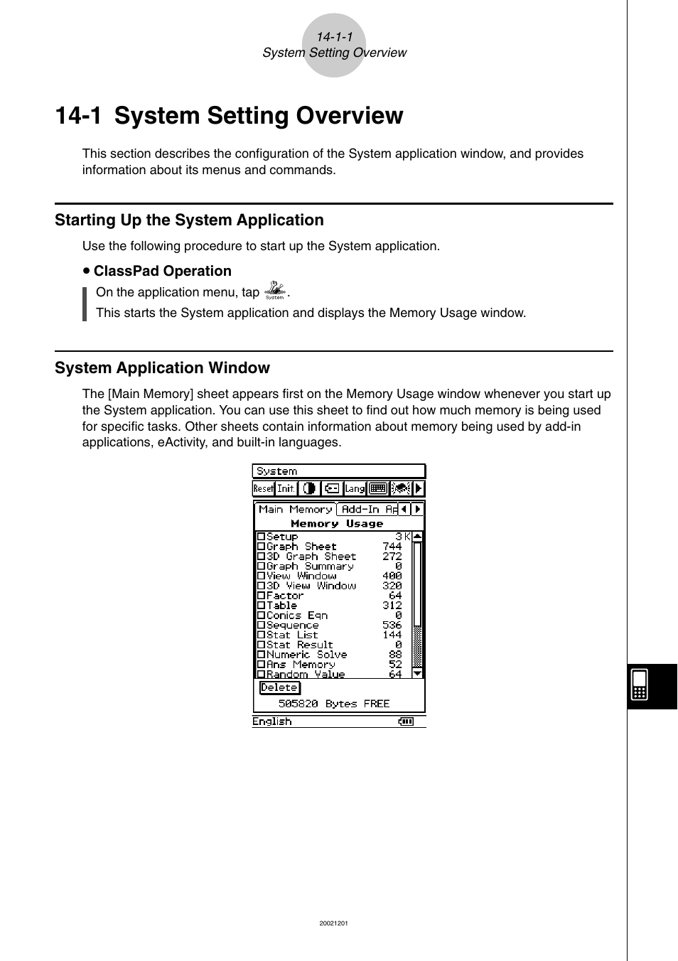 1 system setting overview, 1 system setting overview -1-1 | Casio ClassPad 300 User Manual | Page 601 / 670