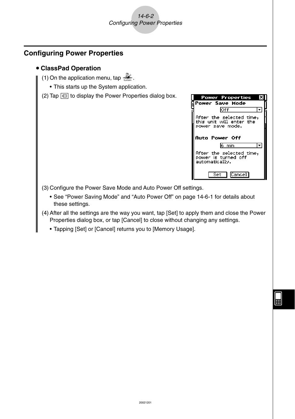 Configuring power properties -6-2, Configuring power properties | Casio ClassPad 300 User Manual | Page 610 / 670