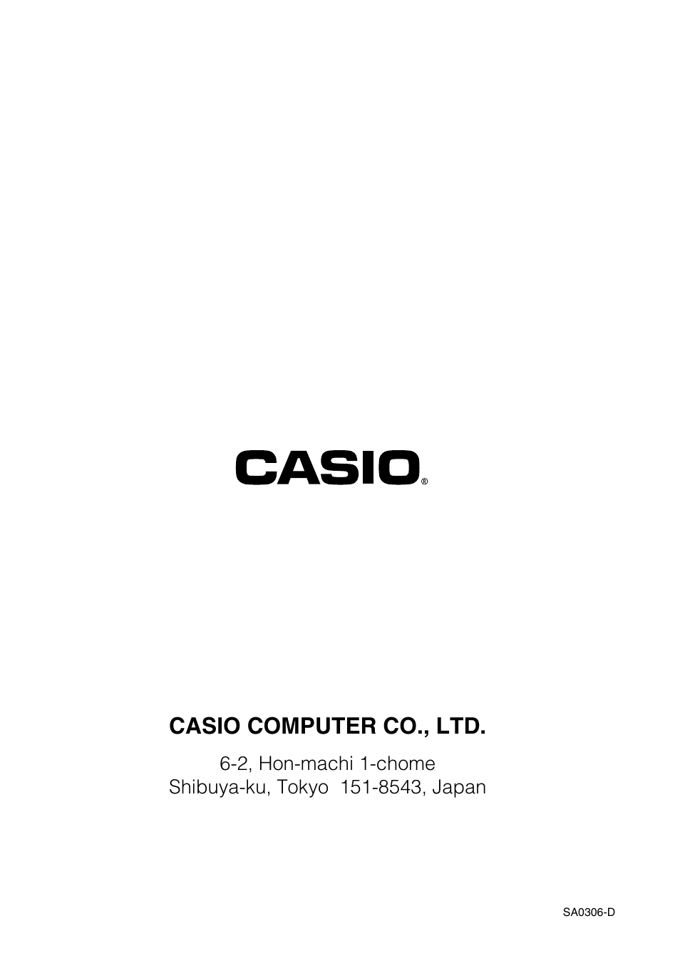 Casio computer co., ltd | Casio ClassPad 300 User Manual | Page 670 / 670