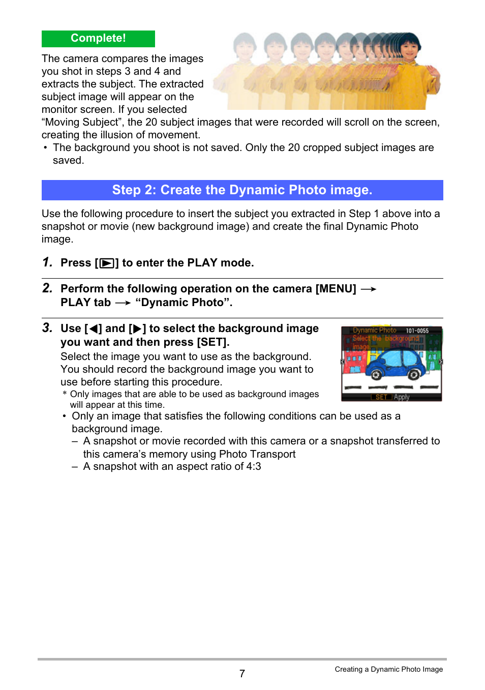 Step 2: create the dynamic photo image | Casio EX-H30 User Manual | Page 189 / 196