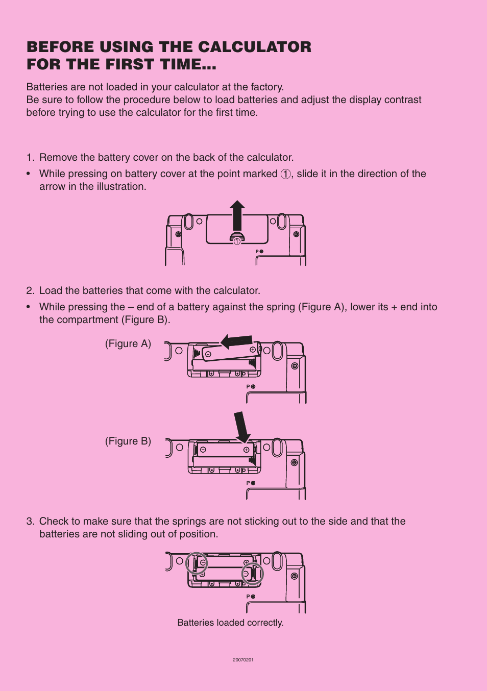 Before using the calculator for the first time | Casio SLIM HARDWARE FX-9860G User Manual | Page 3 / 19