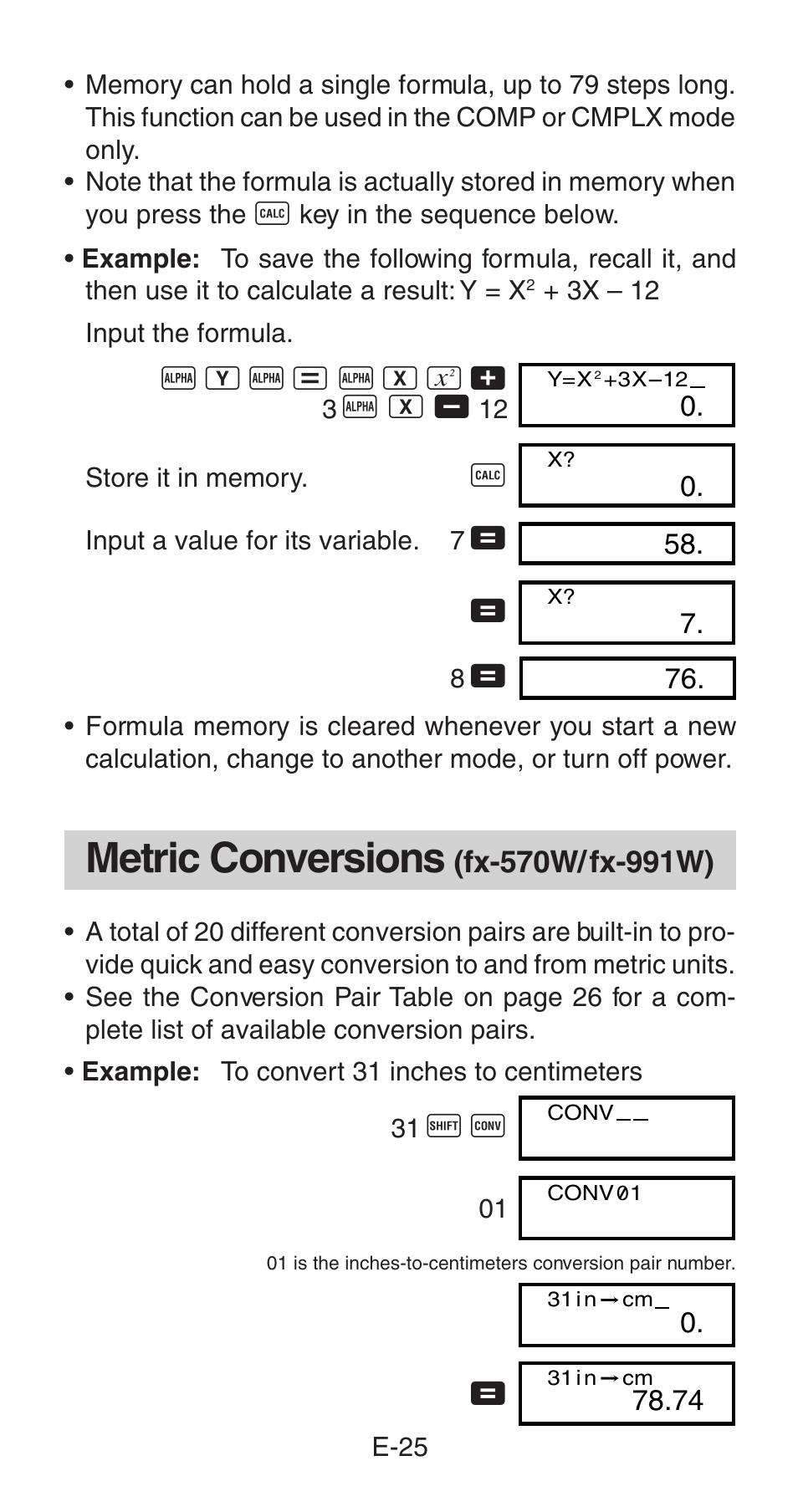 Metric conversions | Casio fx-115W User Manual | Page 27 / 43