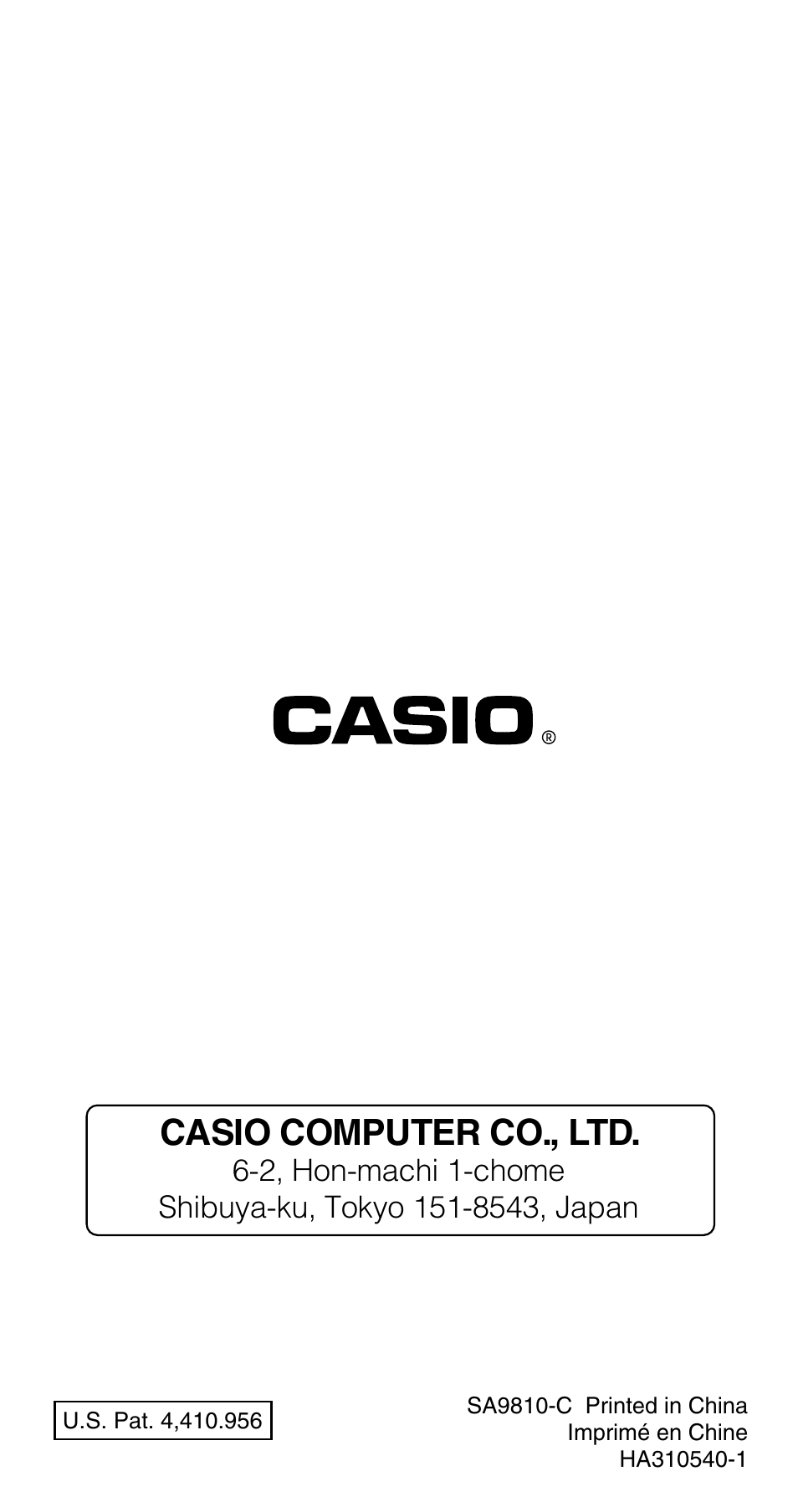 Casio computer co., ltd | Casio fx-115W User Manual | Page 43 / 43