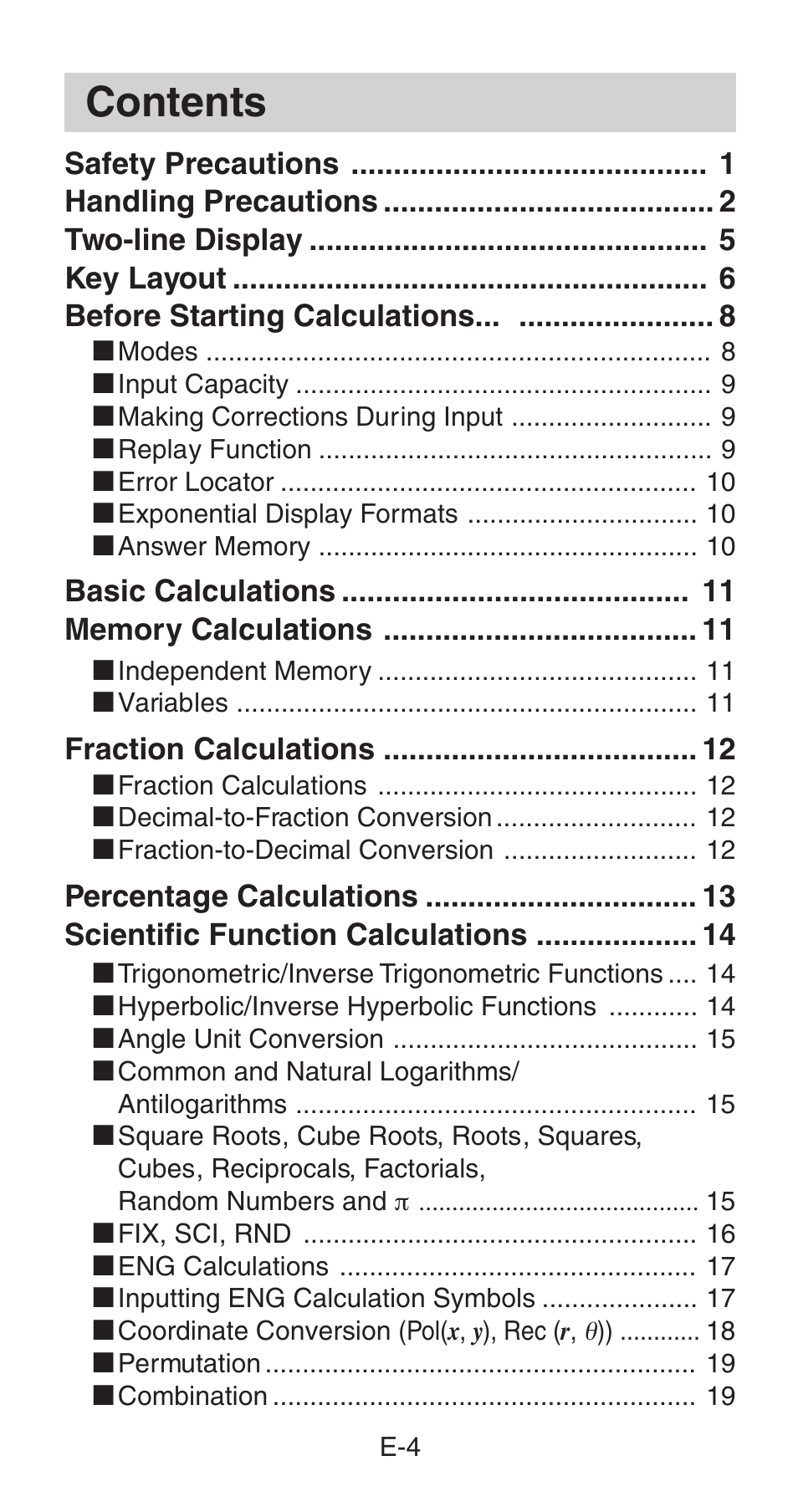 Casio fx-115W User Manual | Page 6 / 43