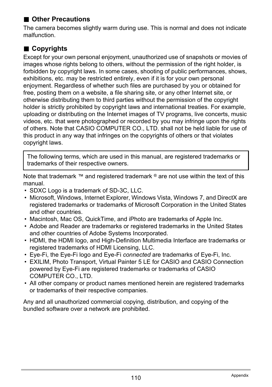 Casio EX-TR100 User Manual | Page 110 / 129