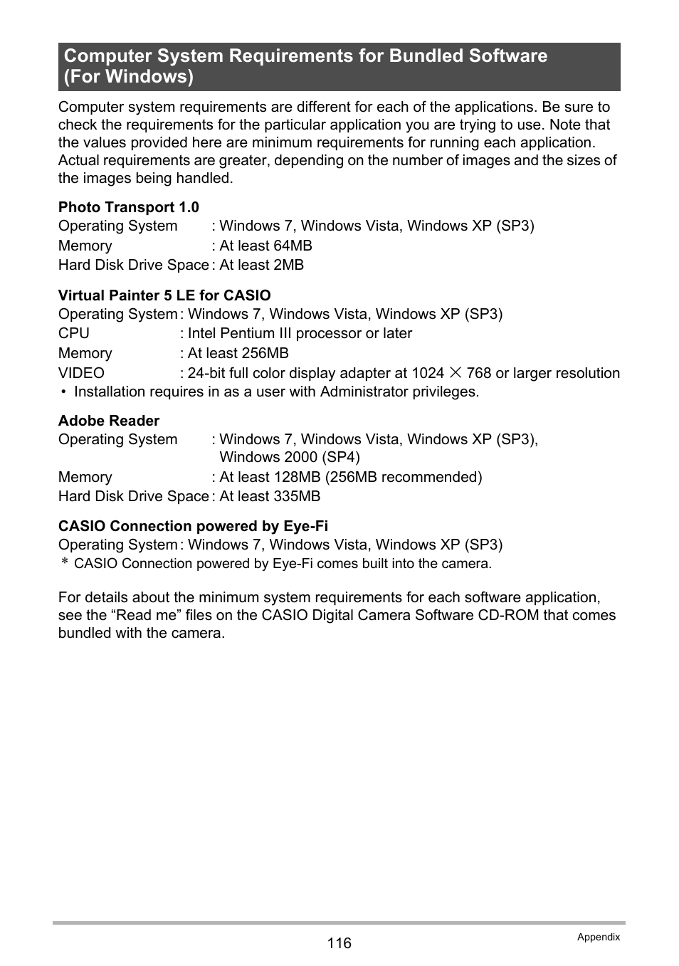 Casio EX-TR100 User Manual | Page 116 / 129