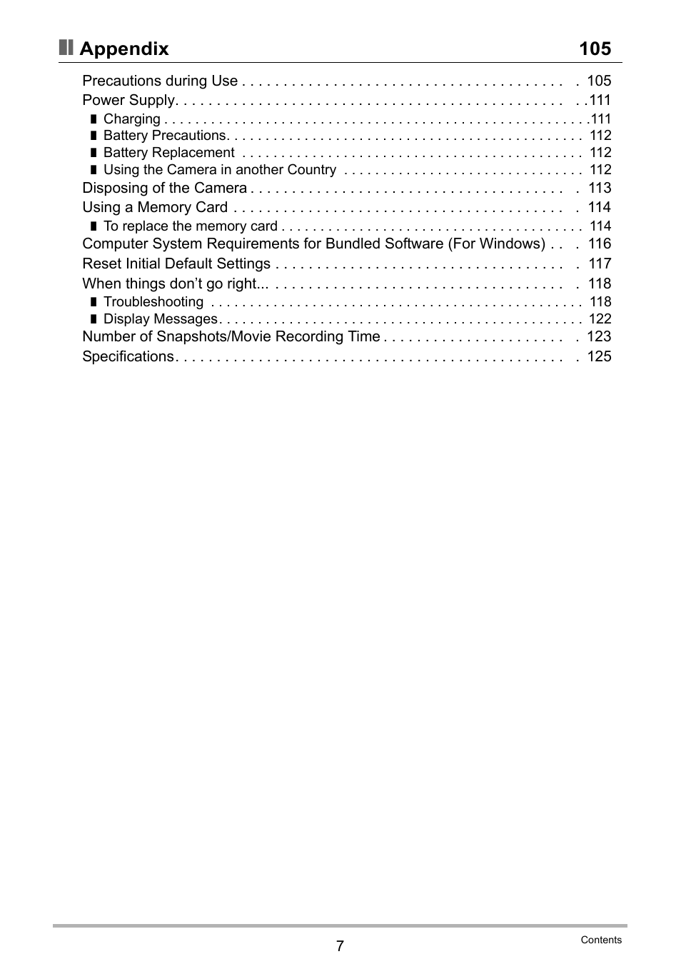 Appendix 105 | Casio EX-TR100 User Manual | Page 7 / 129