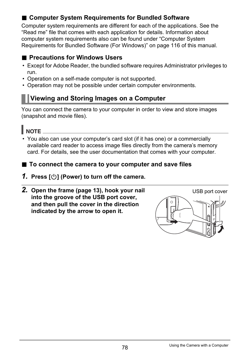 Viewing and storing images on a computer | Casio EX-TR100 User Manual | Page 78 / 129