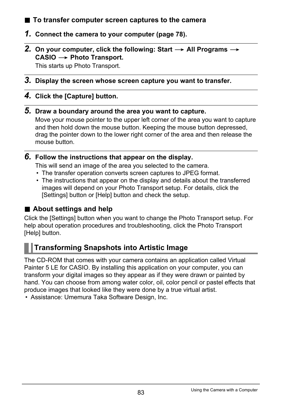 Transforming snapshots into artistic image, E 83) | Casio EX-TR100 User Manual | Page 83 / 129