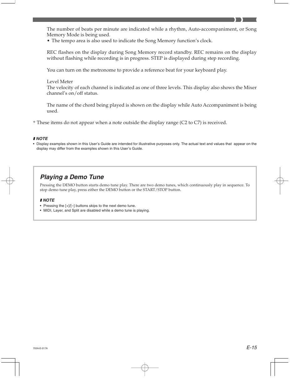 Playing a demo tune | Casio CTK-671 User Manual | Page 17 / 98
