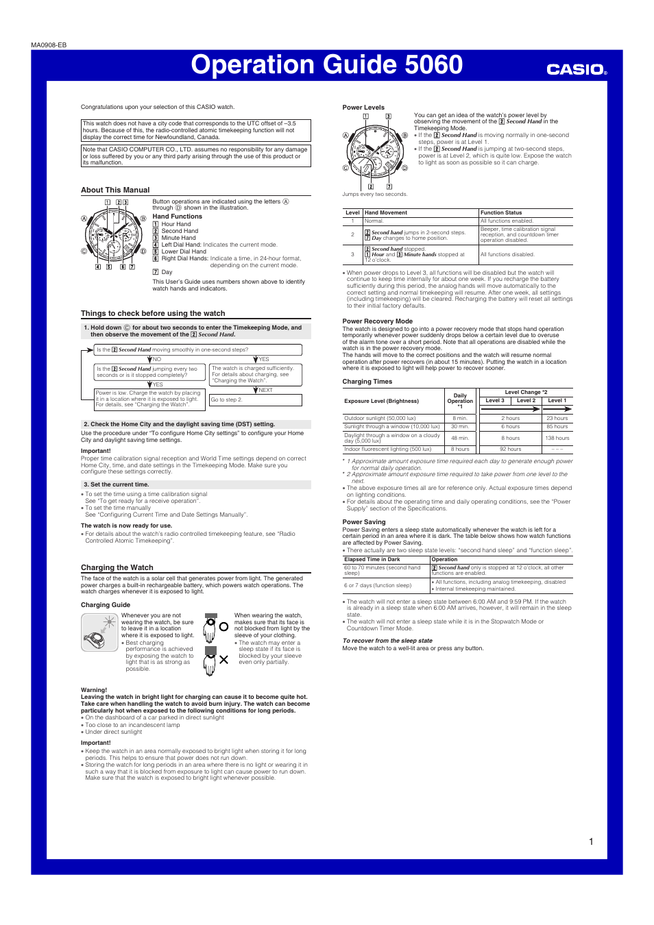 Casio 5060 User Manual | 6 pages