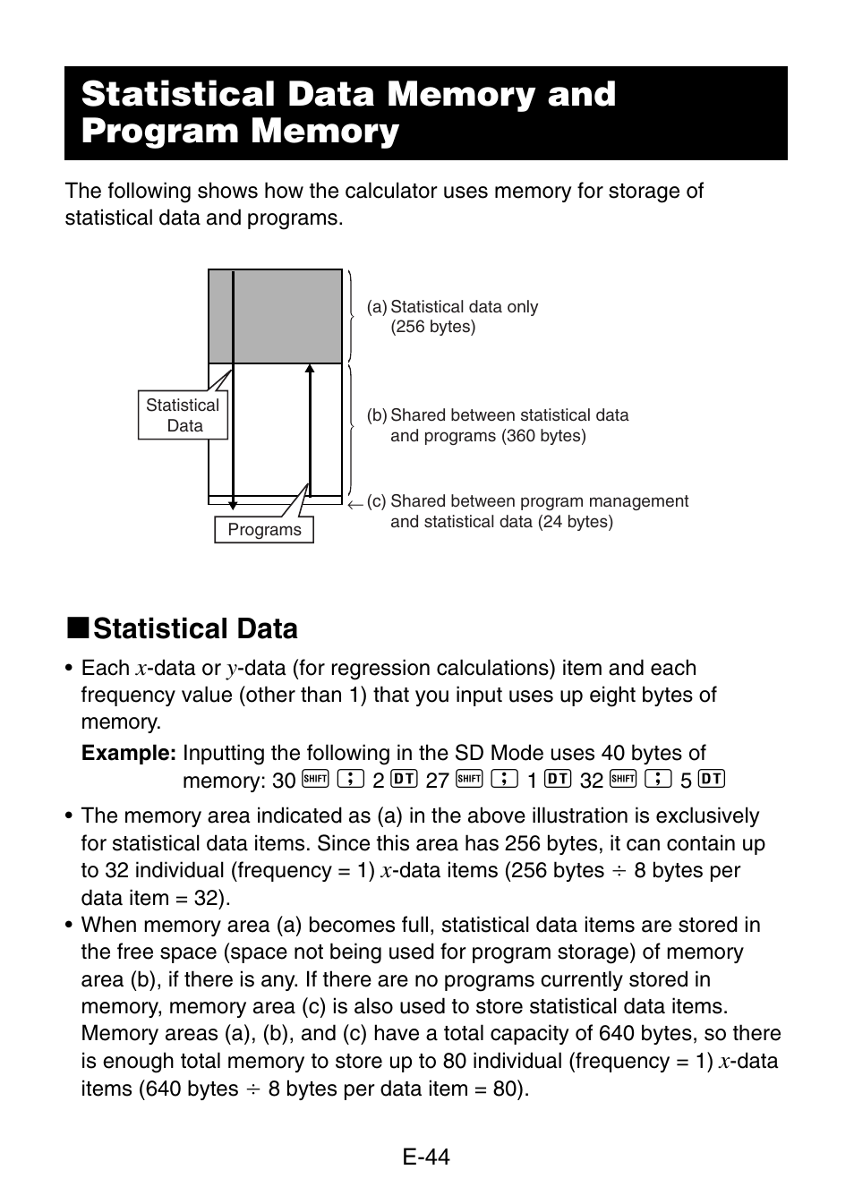 K statistical data | Casio fx-3650P User Manual | Page 46 / 61