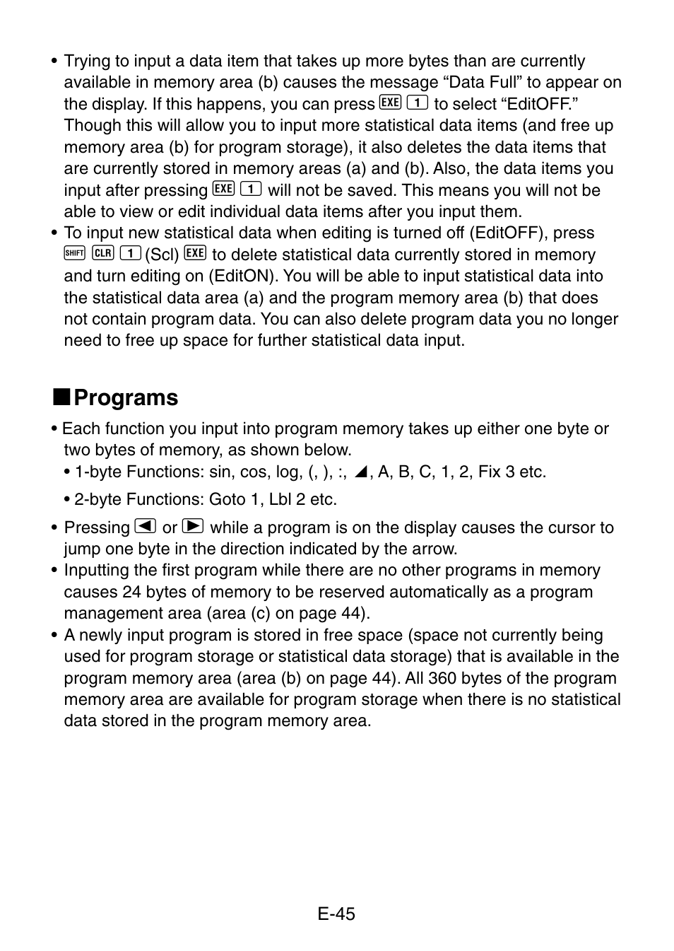 K programs | Casio fx-3650P User Manual | Page 47 / 61