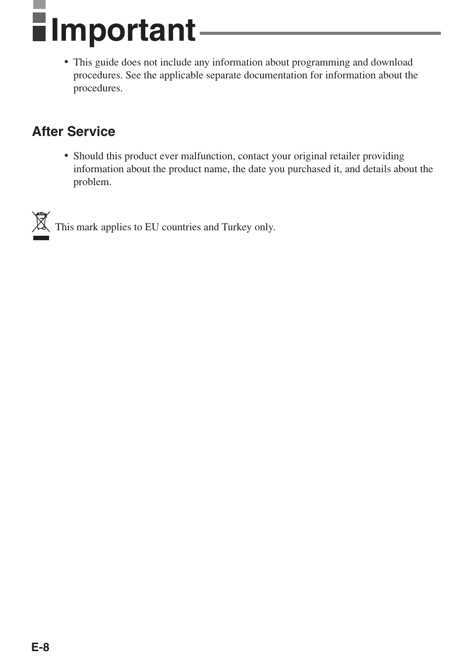 Important | Casio IT-3100 User Manual | Page 10 / 75