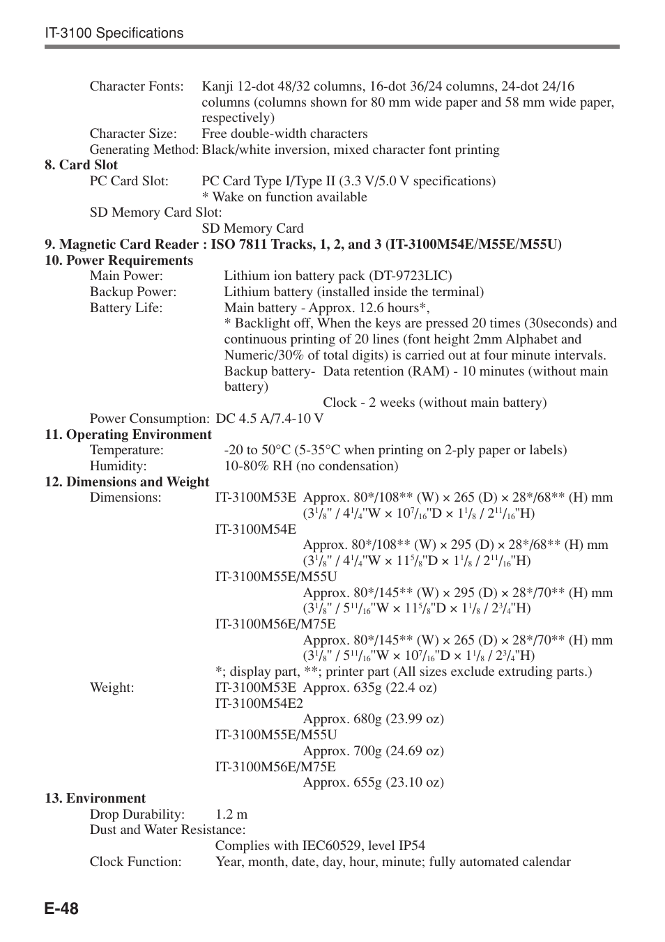 E-48 | Casio IT-3100 User Manual | Page 50 / 75