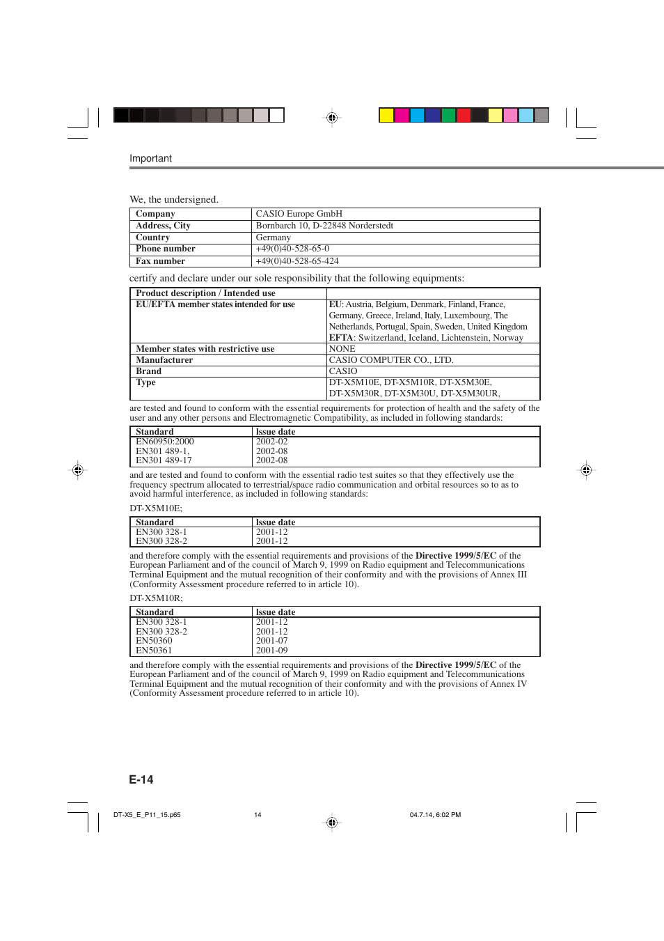 Casio DT-X5 Series User Manual | Page 16 / 73