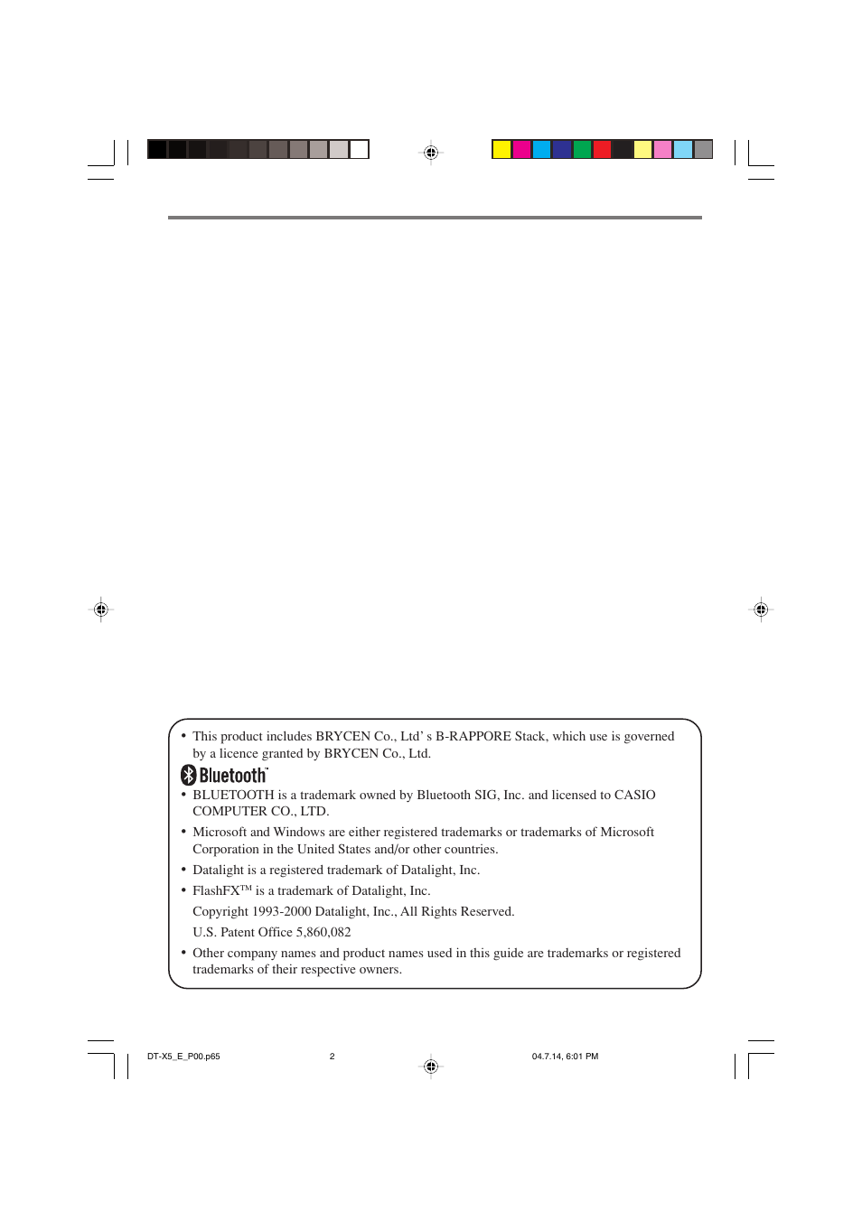 Casio DT-X5 Series User Manual | Page 2 / 73