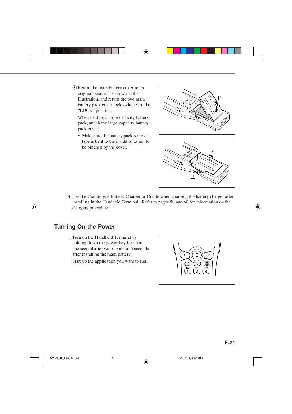 Turning on the power | Casio DT-X5 Series User Manual | Page 23 / 73