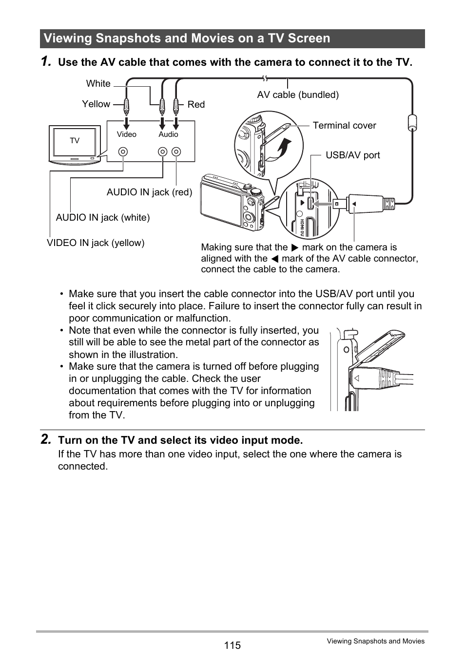 Viewing snapshots and movies on a tv screen | Casio EX-FH100 User Manual | Page 115 / 203