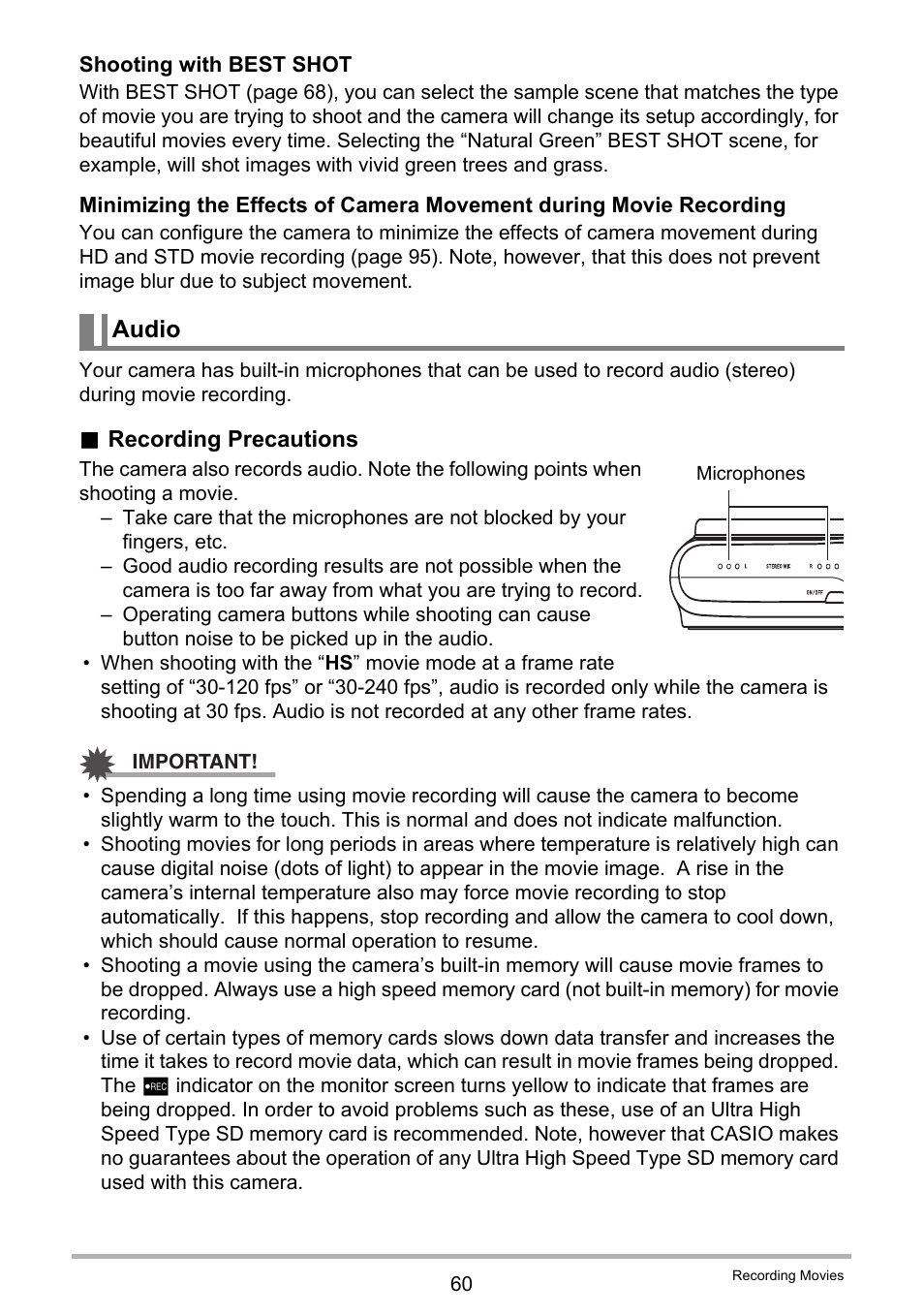 Audio | Casio EX-FH100 User Manual | Page 60 / 203